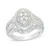 Thumbnail Image 0 of 1 CT. T.W. Composite Diamond Oval Frame Vintage-Style Engagement Ring in 10K White Gold