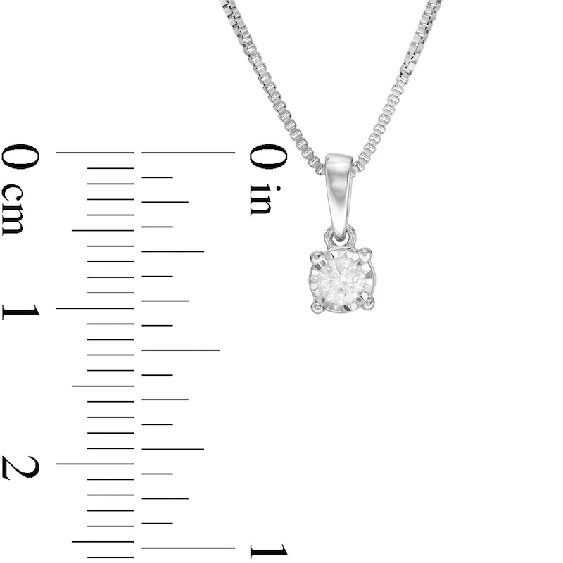 Main Image 3 of 1/4 CT. T.W. Diamond Solitaire Pendant and Earrings Set in Sterling Silver
