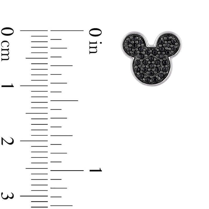 Main Image 2 of Mickey Mouse & Minnie Mouse 1/4 CT. T.W. Enhanced Black and White Diamond Earrings in Sterling Silver and 10K Rose Gold