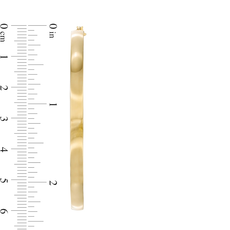 Main Image 3 of Made in Italy 60.0mm Flat Tube Hoop Earrings in 14K Gold