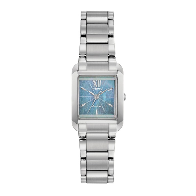 Ladies' Citizen Eco-Drive® Bianca Watch with Rectangular Blue Mother-of-Pearl Dial (Model: EW5551-56N)