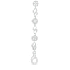 Thumbnail Image 1 of 1/4 CT. T.W. Diamond Frame and Cascading Flame Link Bracelet in Sterling Silver - 7.5"