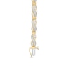 Thumbnail Image 2 of 2 CT. T.W. Baguette and Round Diamond Crossover Link Bracelet in 10K Gold - 7.5"