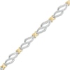 Thumbnail Image 1 of 1/2 CT. T.W. Diamond Flame "X" Link Bracelet in 10K Two-Tone Gold - 7.5"