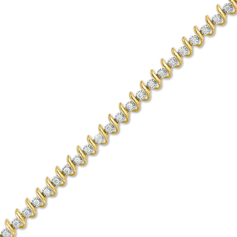 Main Image 1 of 1 CT. T.W. Diamond "S" Tennis Bracelet in 10K Gold