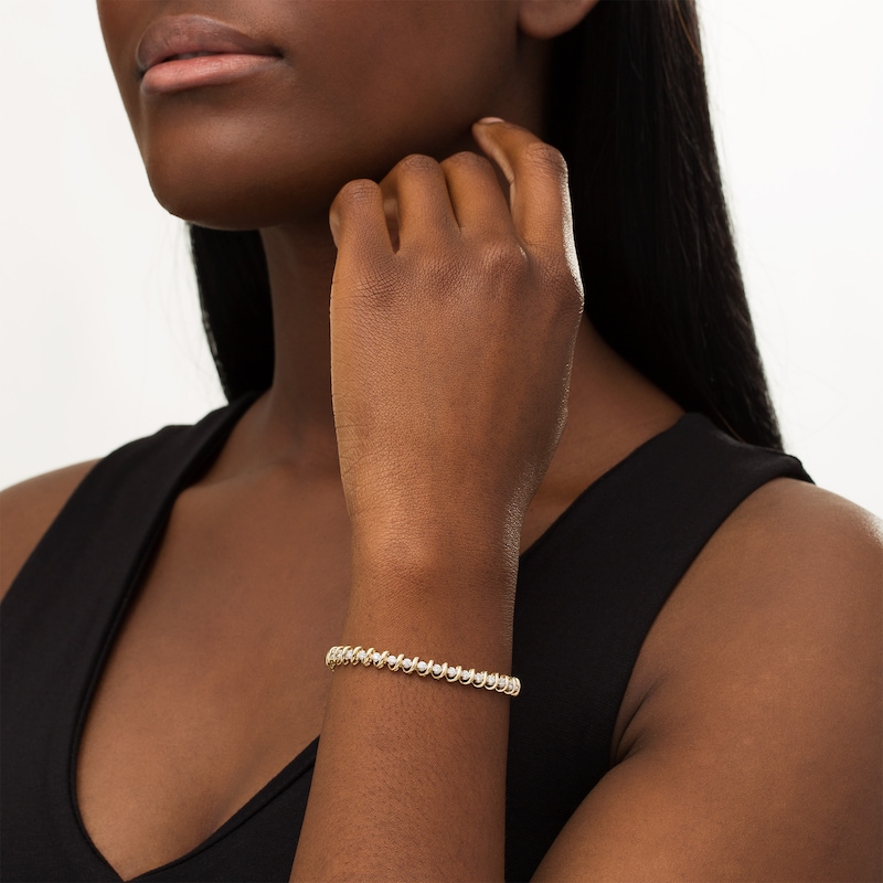 Main Image 2 of 1 CT. T.W. Diamond "S" Tennis Bracelet in 10K Gold
