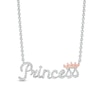 Thumbnail Image 0 of 1/5 CT. T.W. Diamond Crowned "Princess" Necklace in Sterling Silver and 10K Rose Gold - 19"