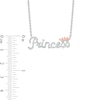 Thumbnail Image 2 of 1/5 CT. T.W. Diamond Crowned "Princess" Necklace in Sterling Silver and 10K Rose Gold - 19"