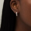 Thumbnail Image 1 of 1/2 CT. T.W. Diamond Swirl Hoop Earrings in 10K White Gold
