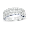Thumbnail Image 0 of Vera Wang Love Collection 1-1/2 CT. T.W. Certified Diamond and Blue Sapphire Band in 14K White Gold (I/SI2)