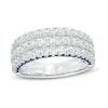 Thumbnail Image 1 of Vera Wang Love Collection 1-1/2 CT. T.W. Diamond and Blue Sapphire Band in 14K White Gold (I/SI2)