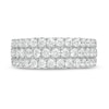 Thumbnail Image 2 of Vera Wang Love Collection 1-1/2 CT. T.W. Certified Diamond and Blue Sapphire Band in 14K White Gold (I/SI2)