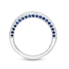 Thumbnail Image 4 of Vera Wang Love Collection 1-1/2 CT. T.W. Diamond and Blue Sapphire Band in 14K White Gold (I/SI2)