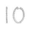 Thumbnail Image 1 of 1/4 CT. T.W. Diamond Inside-Out Hoop Earrings in Sterling Silver