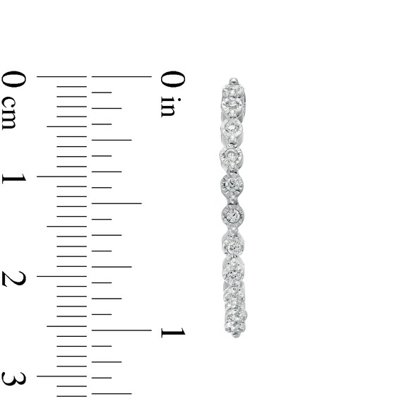 1/4 CT. T.W. Diamond Inside-Out Hoop Earrings in Sterling Silver 1/4 CT. T.W. Diamond Inside-Out Hoop Earrings in Sterling Silver