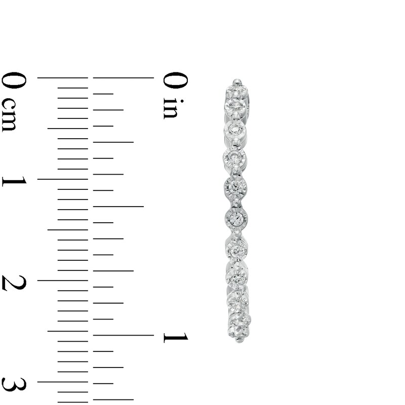 Main Image 3 of 1/4 CT. T.W. Diamond Inside-Out Hoop Earrings in Sterling Silver