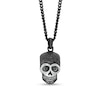 Thumbnail Image 1 of Men's 1/5 CT. T.W. Black Diamond Skull Pendant in Stainless Steel and Black IP - 24"