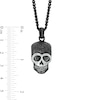 Thumbnail Image 3 of Men's 1/5 CT. T.W. Black Diamond Skull Pendant in Stainless Steel and Black IP - 24"