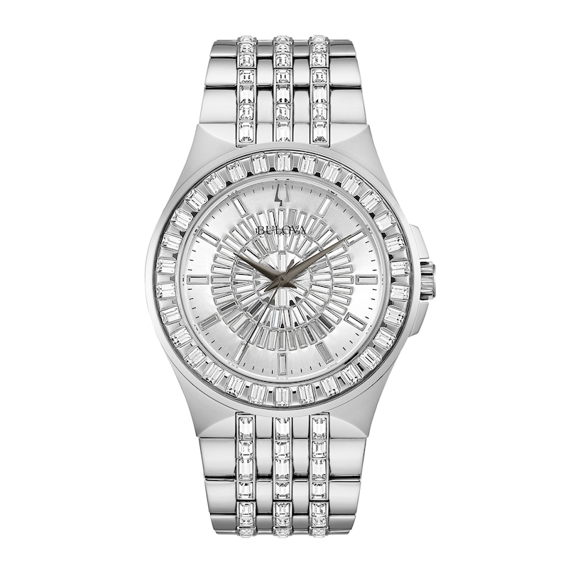 Main Image 1 of Men's Bulova Phantom Crystal Accent Watch with Silver-Tone Dial (Model: 96A236)