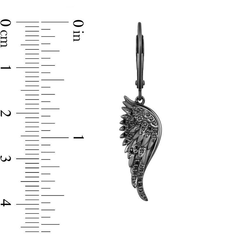 Main Image 2 of Enchanted Disney Villains Maleficent 1/3 CT. T.W. Black Diamond Drop Earrings in Black Rhodium Sterling Silver