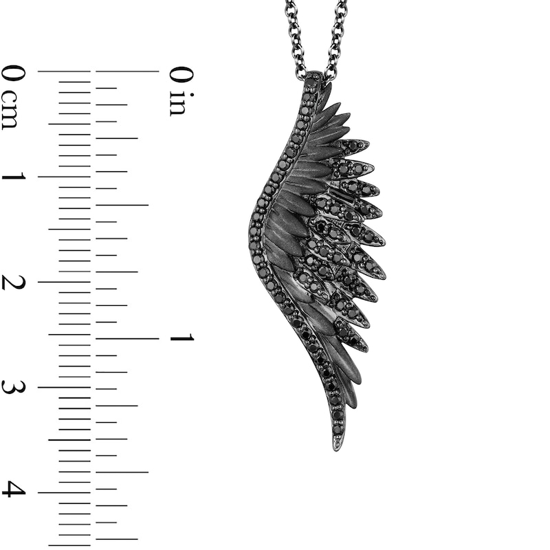 Main Image 2 of Enchanted Disney Villains Maleficent 1/2 CT. T.W. Black Diamond Pendant in Black Rhodium Sterling Silver - 19"