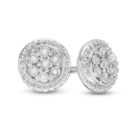 Diamond Accent Frame Stud Earrings in Sterling Silver Diamond Accent Frame Stud Earrings in Sterling Silver