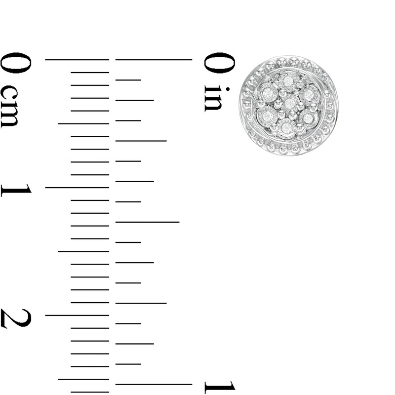 Main Image 3 of Diamond Accent Frame Stud Earrings in Sterling Silver