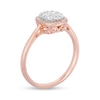 Thumbnail Image 1 of 1/4 CT. T.W. Baguette and Round Composite Diamond Cushion Frame Ring in 10K Rose Gold