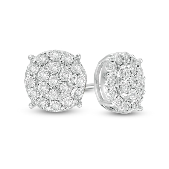 1/10 CT. T.W. Composite Diamond Frame Stud Earrings in Sterling Silver 1/10 CT. T.W. Composite Diamond Frame Stud Earrings in Sterling Silver