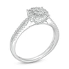 Thumbnail Image 3 of 1/5 CT. T.W. Composite Diamond Frame Split Shank Engagement Ring in Sterling Silver