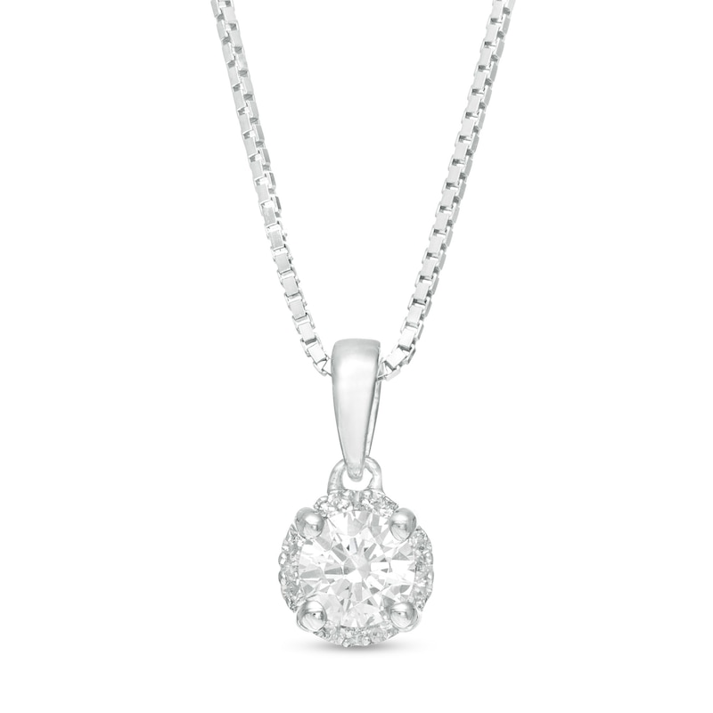 Main Image 1 of 1/4 CT. T.W. Diamond Frame Pendant in 10K White Gold