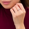 Thumbnail Image 2 of Sideways Baguette Blue Sapphire "X" Vintage-Style Ring in 10K White Gold