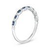 Thumbnail Image 3 of Sideways Baguette Blue Sapphire "X" Vintage-Style Ring in 10K White Gold
