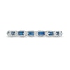 Thumbnail Image 4 of Sideways Baguette Blue Sapphire "X" Vintage-Style Ring in 10K White Gold