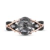 Thumbnail Image 3 of Enchanted Disney Villains Maleficent Black Quartz and 1/6 CT. T.W. Diamond Ring in Sterling Silver and 10K Rose Gold