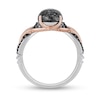Thumbnail Image 4 of Enchanted Disney Villains Maleficent Black Quartz and 1/6 CT. T.W. Diamond Ring in Sterling Silver and 10K Rose Gold