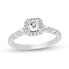Thumbnail Image 1 of Enchanted Disney Elsa 5/8 CT. T.W. Diamond Cushion Frame Engagement Ring in 14K White Gold