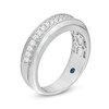 Thumbnail Image 2 of Vera Wang Men's Men 5/8 CT. T.W. Diamond Two Row Wedding Band in 14K White Gold