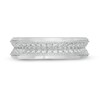 Thumbnail Image 3 of Vera Wang Men's Men 5/8 CT. T.W. Diamond Two Row Wedding Band in 14K White Gold