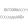 Thumbnail Image 2 of Men's 1/3 CT. T.W. Diamond Curb Chain Bracelet in Sterling Silver - 8.5"