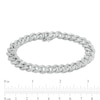 Thumbnail Image 3 of Men's 1/3 CT. T.W. Diamond Curb Chain Bracelet in Sterling Silver - 8.5"