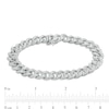 Thumbnail Image 4 of Men's 1/3 CT. T.W. Diamond Curb Chain Bracelet in Sterling Silver - 8.5"