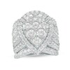 Thumbnail Image 1 of 7 CT. T.W. Pear-Shaped Multi-Diamond Frame Multi-Row Three Piece Bridal Set in 14K White Gold