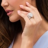 Thumbnail Image 2 of 7 CT. T.W. Pear-Shaped Multi-Diamond Frame Multi-Row Three Piece Bridal Set in 14K White Gold