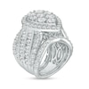 Thumbnail Image 3 of 7 CT. T.W. Pear-Shaped Multi-Diamond Frame Multi-Row Three Piece Bridal Set in 14K White Gold