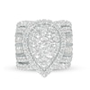 Thumbnail Image 3 of 7 CT. T.W. Pear-Shaped Multi-Diamond Frame Multi-Row Three Piece Bridal Set in 14K White Gold