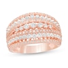 Thumbnail Image 1 of 1-1/4 CT. T.W. Diamond Multi-Row Ring in 10K Rose Gold