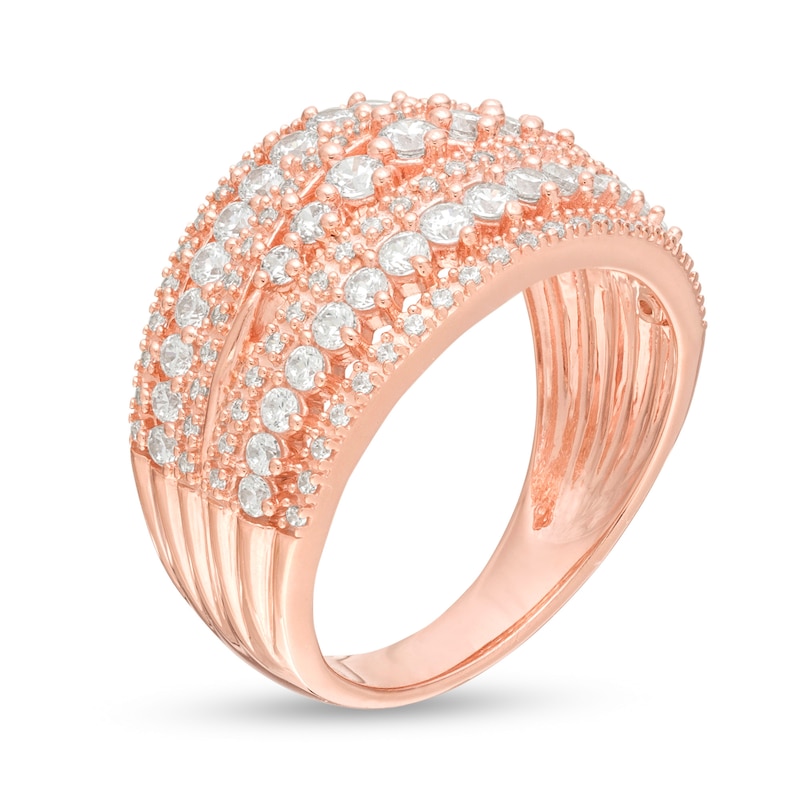 1-1/4 CT. T.W. Diamond Multi-Row Ring in 10K Rose Gold