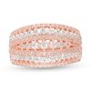 Thumbnail Image 4 of 1-1/4 CT. T.W. Diamond Multi-Row Ring in 10K Rose Gold