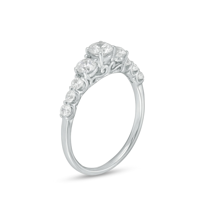 Main Image 3 of 1 CT. T.W. Diamond Past Present Future® Engagement Ring in 14K White Gold
